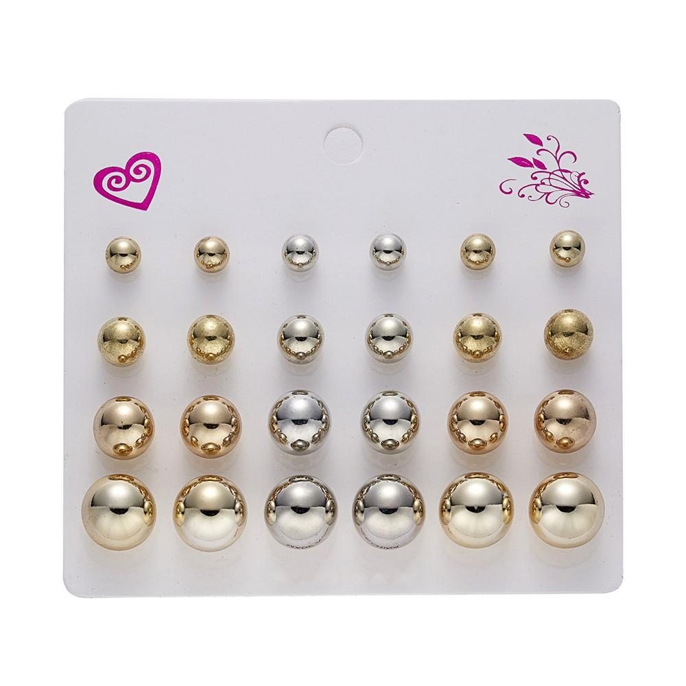 Cheap Twelve Pairs Of Earrings Crystal Pearl Earrings Set Women's