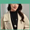 Womens Autumn Winter Long Chain With Flower Pendant And Pendent For Gift