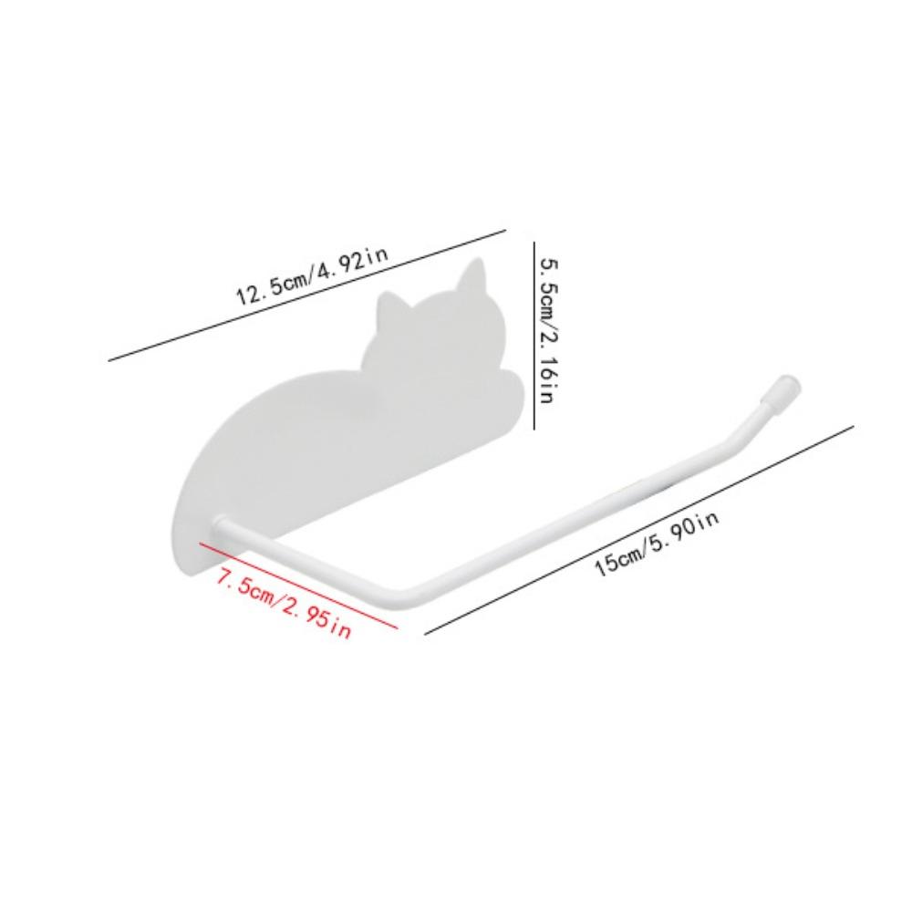 Wall-Mounted Headphone Hanger Self-Adhesive Cable Hanger Stylish Cute Cat Tissue Rack Bathroom