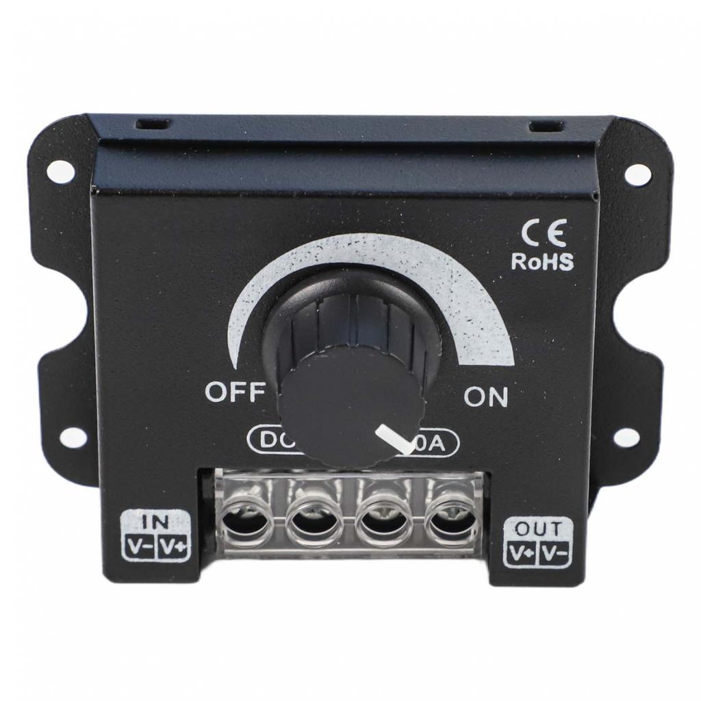 Robust Knob Dimmer for Single Color LED Strips Compatible with DC Voltage