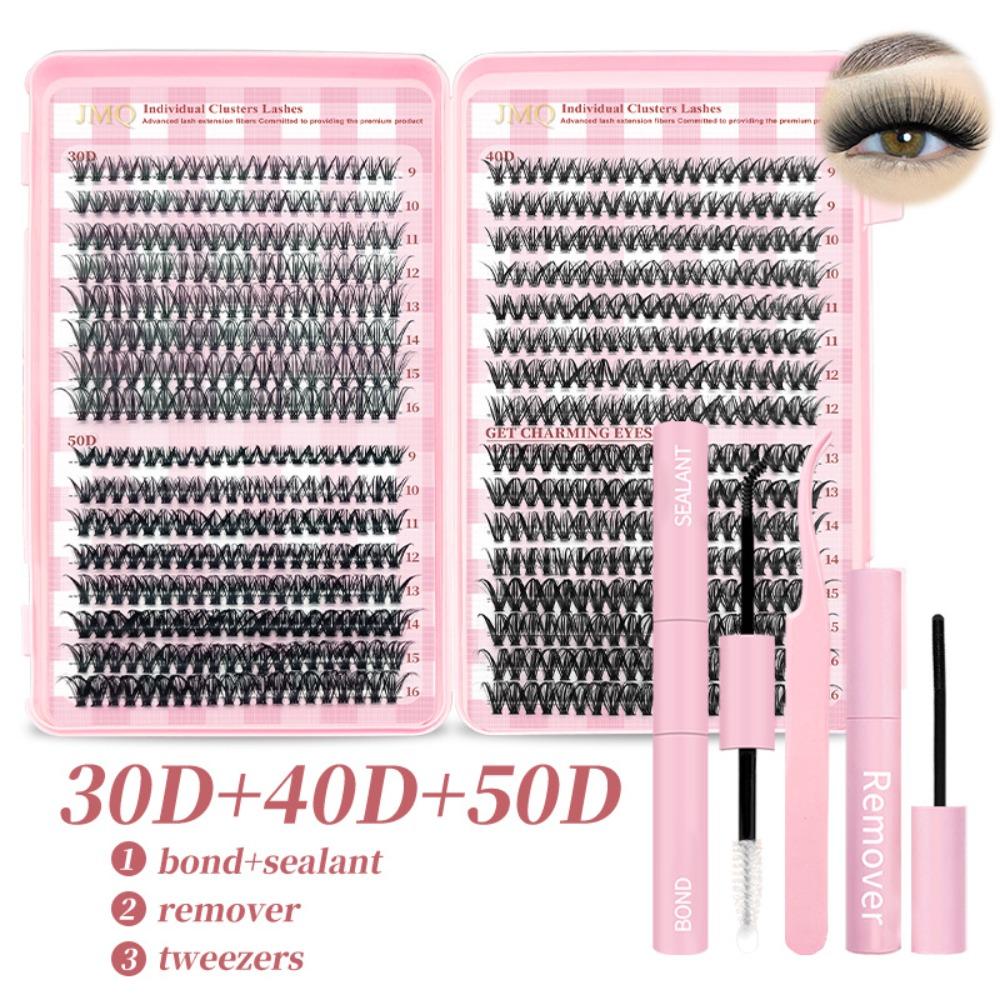 9-16mm Length False Eyelashes Natural Look Wispy Style DIY Lash Extension Kit Fluffy Clusters Volume Fans Fake Eyelash