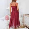 Simple and Fashionable Women's Lace Camisole Nightgown and Bathrobe Set