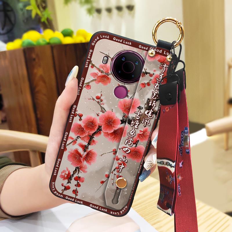 Schmutzabweisende Strapazierfähige Handyhülle Für Nokia 5.4 Für Mama Chinesischer Stil Mode Silikon Staubdicht Umhängeband Ältere Dame