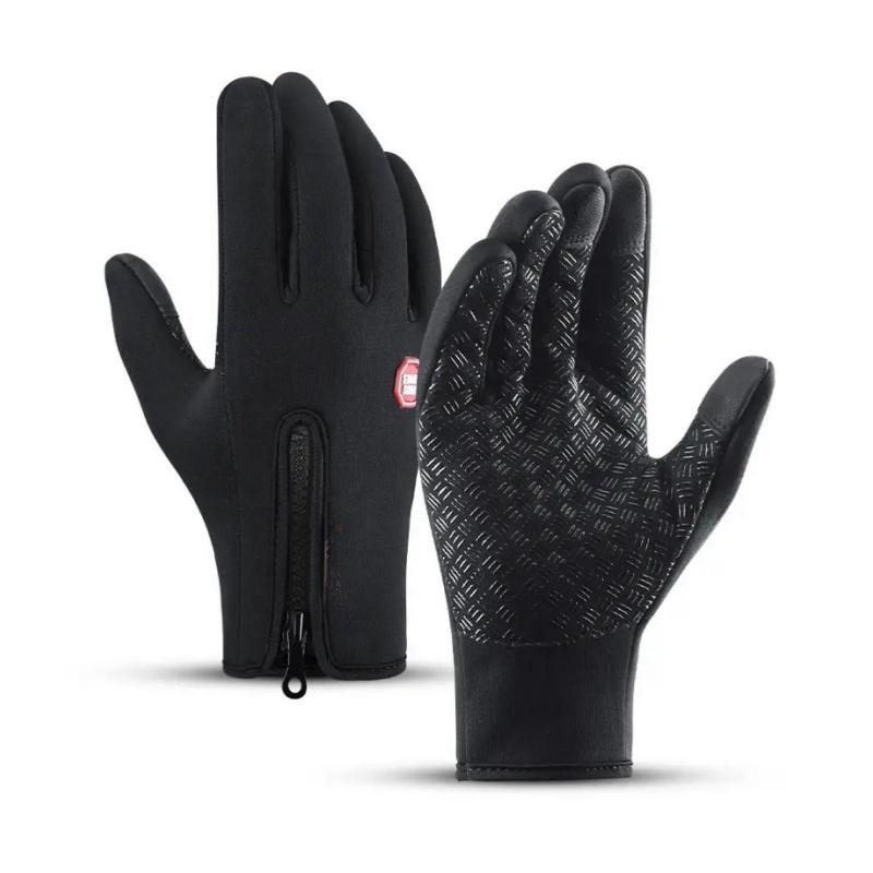 

Autumn Winter Motorbike Gloves Women Windproof Anti-slip Touchscreen Fleece Keep Warm for Work Gloves Men Sports Bike S чёрный