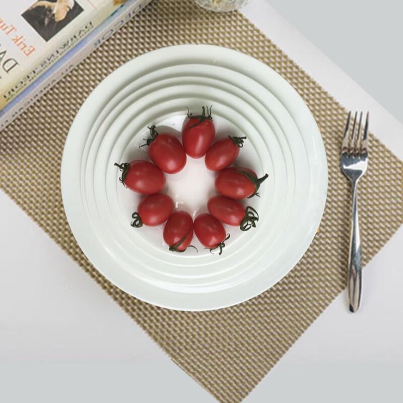 Dairui'en White Ceramic Round Dinner Plates