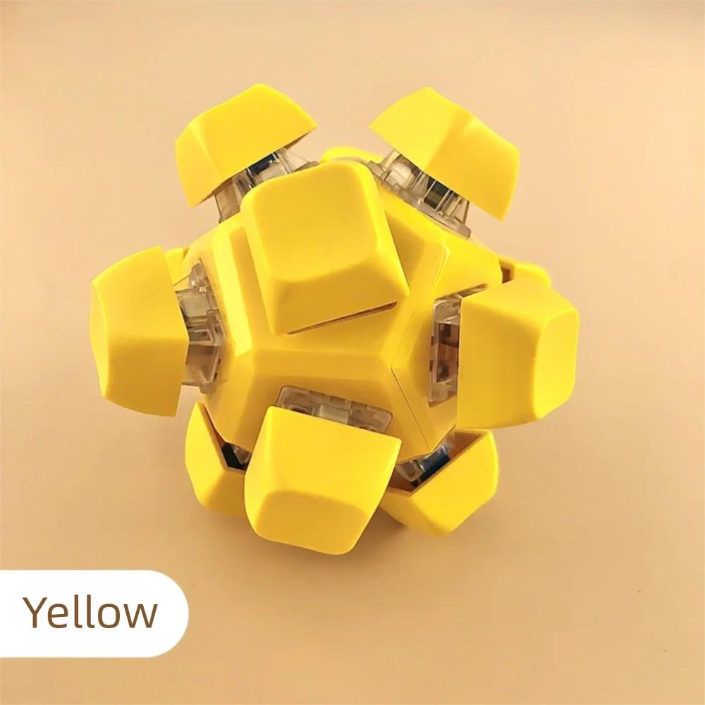New 12 Keys Magic Ball stress relief toy Fidget Keychain DIY Keyboard Keys Button Finger Keyboard Cap Keycap Pinch Toys  Playsets Adult