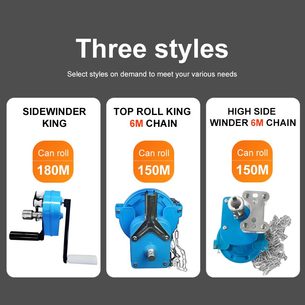 Manual Roll Tool Hand-Cranked Film Winder Film Roller Shutter Side Roll Zipper Top Greenhouse Film Collection Equipment