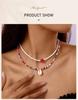 Layer Beaded Necklace Boho Style Handmade Seed Bead Choker Necklace 2pcs Starfish Cowrie Shell, Stacking Beach Jewelry