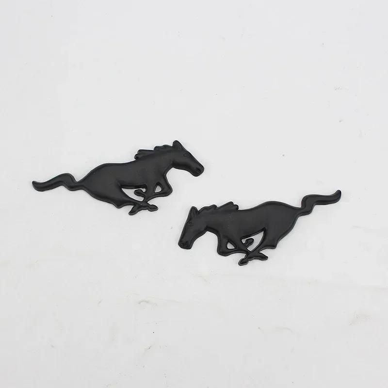 GDZJ3 2PCS 7.5/11CM Metal Car Side Badge Running Horse Sticker for Ford Mustang Shelby F150 Fiesta Focus Ecosport Edge Escape Explorer