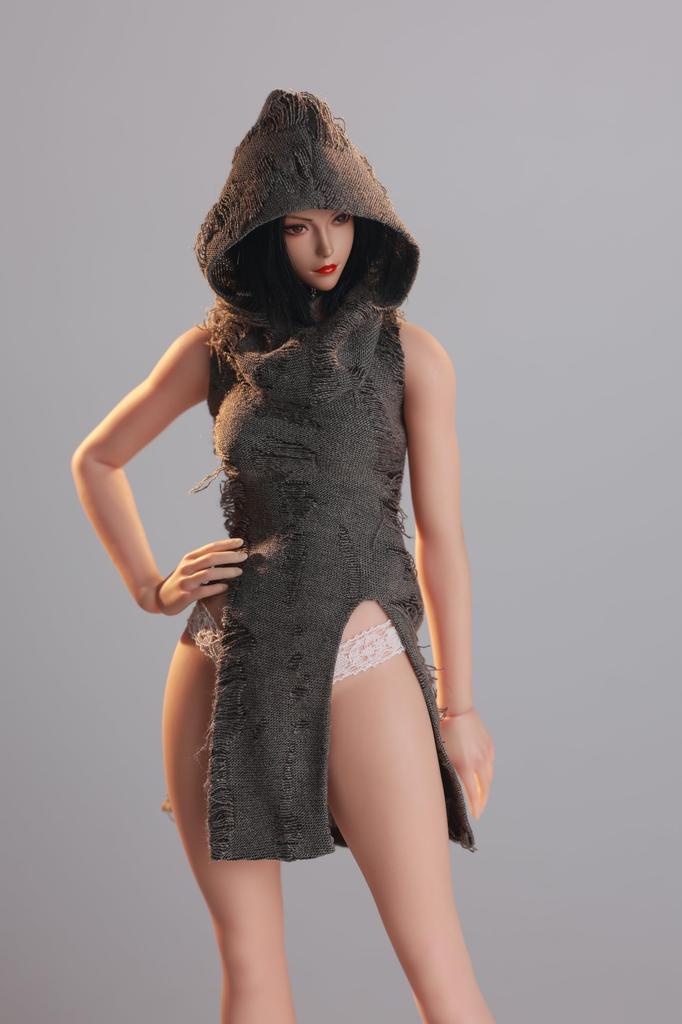 HAMRETHYPPZ Costume Figure Clothing Female Battle Style Sexy Sexy Dance Party Suit not 1/6 1/6 One-Piece Dress, One-Piece Dress, (Body, head, shoes,