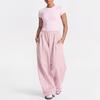 DFYN Wide-Leg Sweatsuit: Loose Sweatpants & Short-Sleeve Top for Yoga and Casual Wear