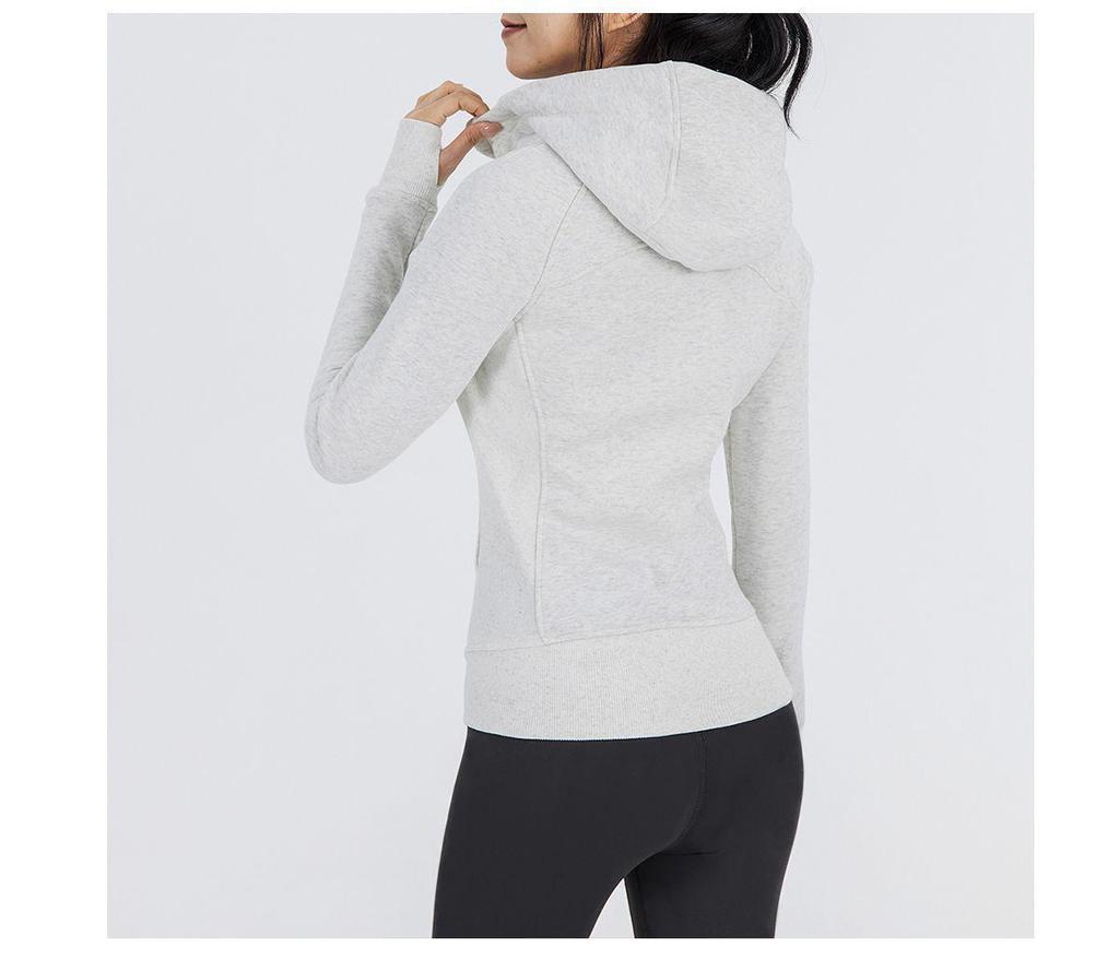 Luqilulu Women's Winter Plus Velvet Warm Hooded Slim Fit Outdoor Sports Jacket