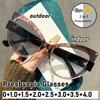 Neutral New Fashion Large Frame Photochromic Reading Glasses Ladies Men New Trend Color Frame Presbyopia Glasses  0 To +4.0