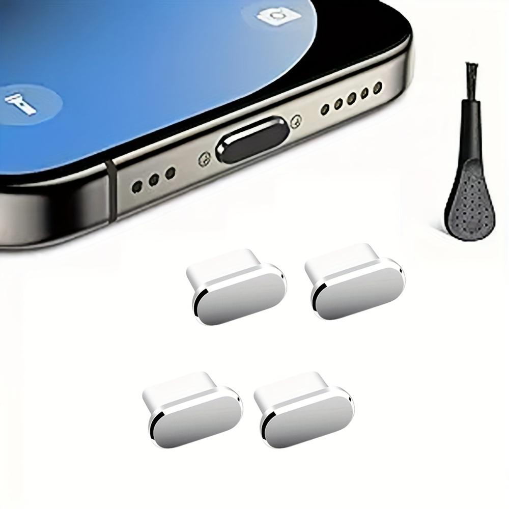 5-in-1 Type-C USB Dust Plug with Brush, Metal Charging Port Protector