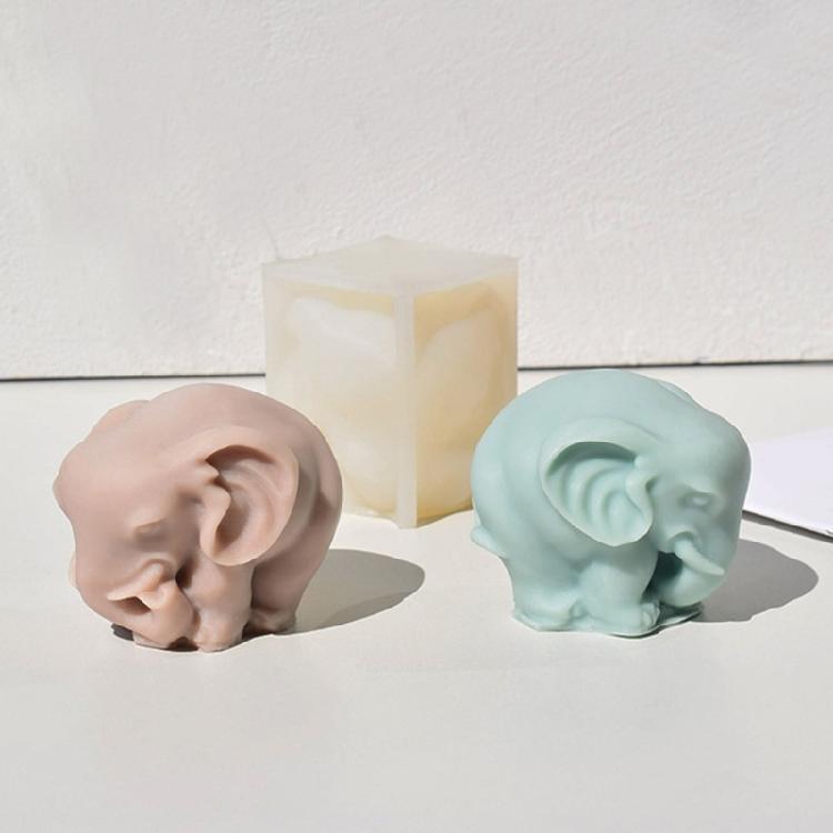 Elephant Figurine Silicone Candle Molds for Candle Making Silicone Epoxy Resin Mould Fondant Silicone Molds Baking Tool