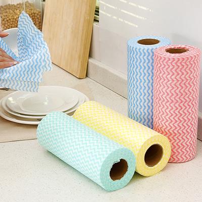 Kitchen Non-woven Fabric Lazy Leave-in Rag Free Cutting Disposable Cleaning Cloth Wave Scouring Cloth Dishcloth