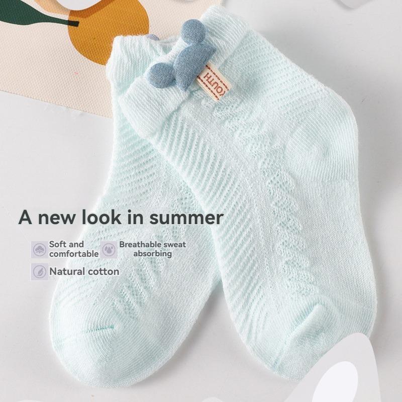 4 Paar Neugeborenen Socken Baby Sommer Dünn Niedlich Niedlich Mittelhohe Kurze Socken Mode Neu Baby Nahtlos Atmungsaktiv Mittelhohe Socken