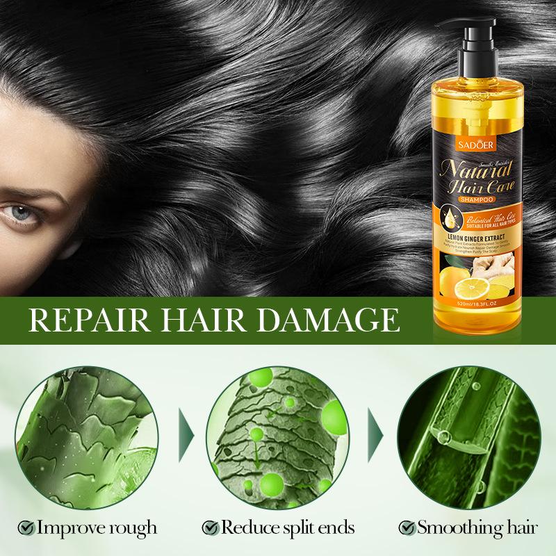SADOER Lemon Ginger Smooth Nourishing Shampoo Cleansing Hair Shampoo