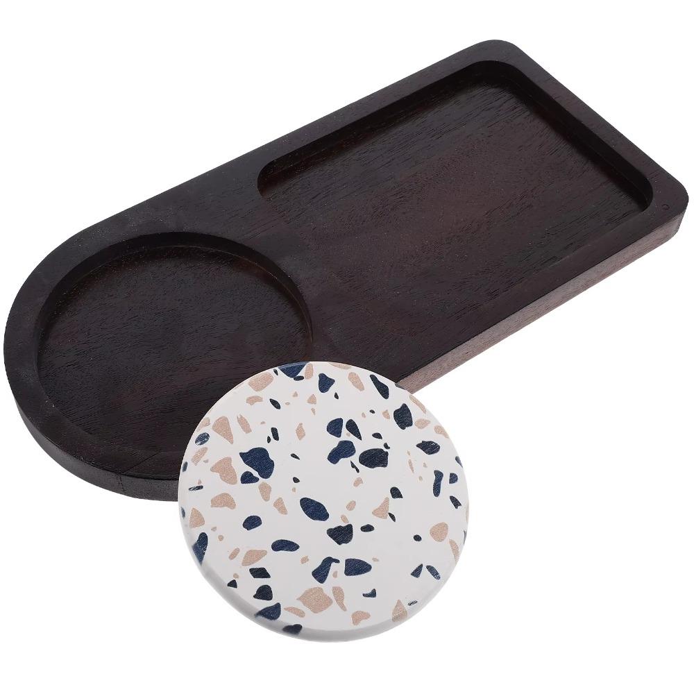 Portable Dessert Tray Solid Wood Dried Fruit Plate Coaster Breakfast Plate Hotel