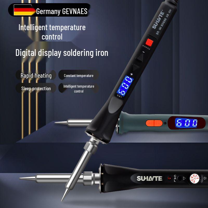 

German High-Power Electric Soldering Iron Set with Temperature Control - Household Welding Pen & Solder Gun 80W Knob Temperature Control [Standard Set]