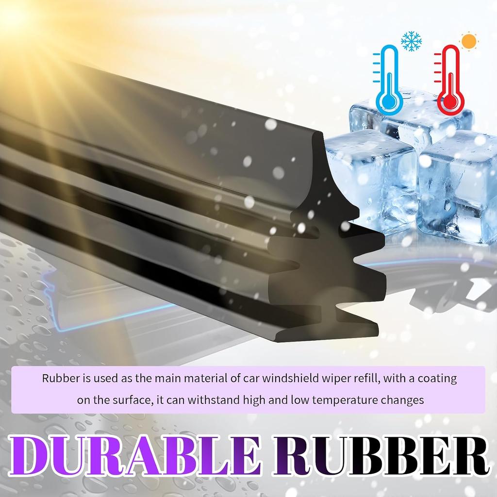 4PCS 28" Car Wiper Blade Inserts Refill,Adjustable Boneless Car Wiper Blade Refills Restore Windshield Clarity,Essential Cars Windshield Wipers