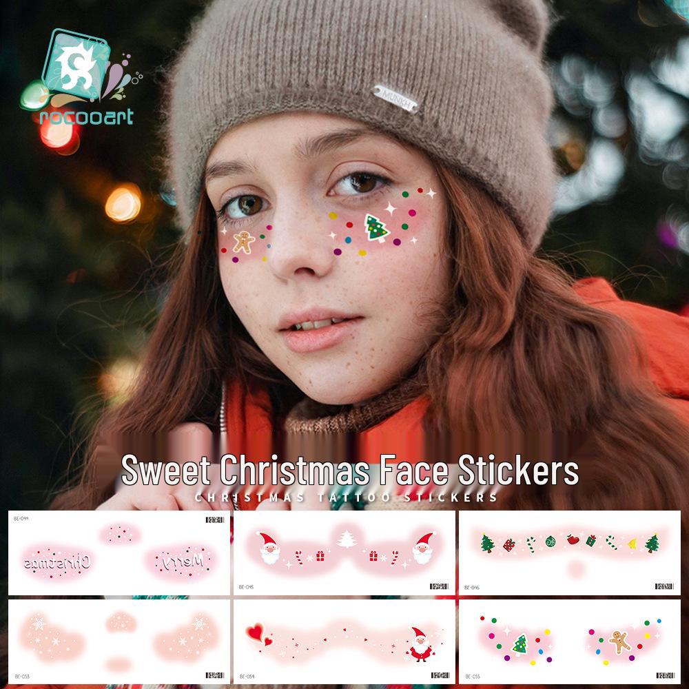 Popular Christmas Makeup Stickers: Waterproof, Long-Lasting, Temperature Sensitive Tattoo Stickers for Parties and Concerts.