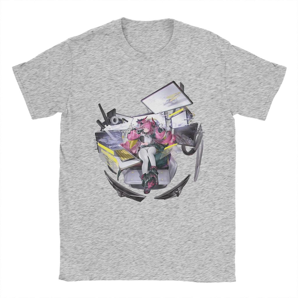 Printed Laevatain Arknights Endfield T Shirt For Unisex Cotton Tee Shirt Short Sleeve Clothes