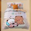 3D Bubu Dudu Cartoon Cute Bear Kawaii Christmas Gift King Twin Double Child Bedding Set Microfiber or Polyester Duvet Cover Set