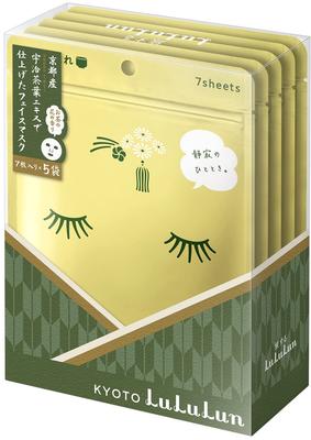 Kyoto LuLuLun Gesichtsmasken-Packung Blume 7 Blatt x 5 Packungen (Teeduft)