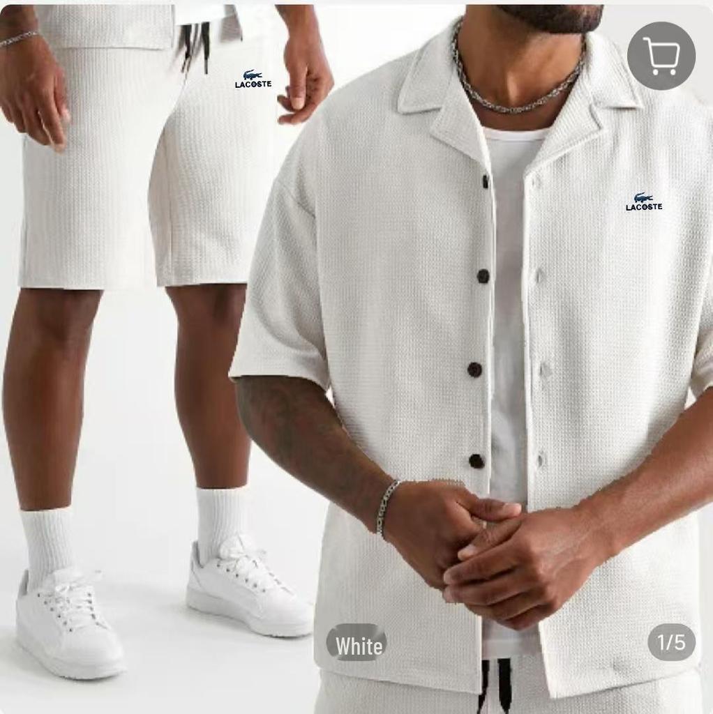 Men's Fashion 2025 Spring/Autumn Wrinkle-Resistant Checked Jacket & Long Pants Set