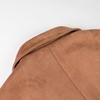 2024 Autumn Women's European-American Style Suede Double-Breasted Long-Sleeved Coat