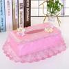 Rectangle Cloth Plastic Tissue Box Home Living Room Dining Table Decorate Lace European Style Originality Tissue Storage Boxes