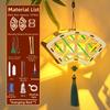 Glowing Mid-Autumn Wooden Lantern Luminous Handheld Lantern Portable Flower Lantern  Kids