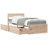 VidaXL Bed with Drawers and Mattress 100x200 Cm Solid Pine Wood, Bedroom Furniture, Wooden Bed, Bed with Drawer, 3281904