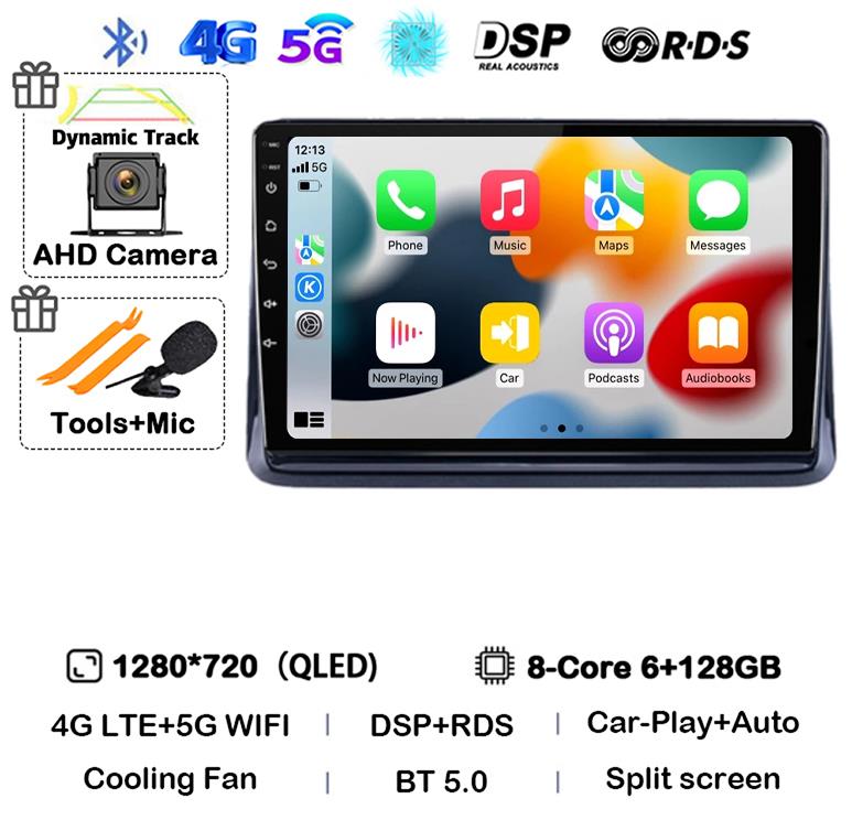 Android14 2din Auto For Toyota Noah Esquire Voxy 2014 2015 2016 -2020 Car Radio Multimedia Player GPS Navigation Support Carplay