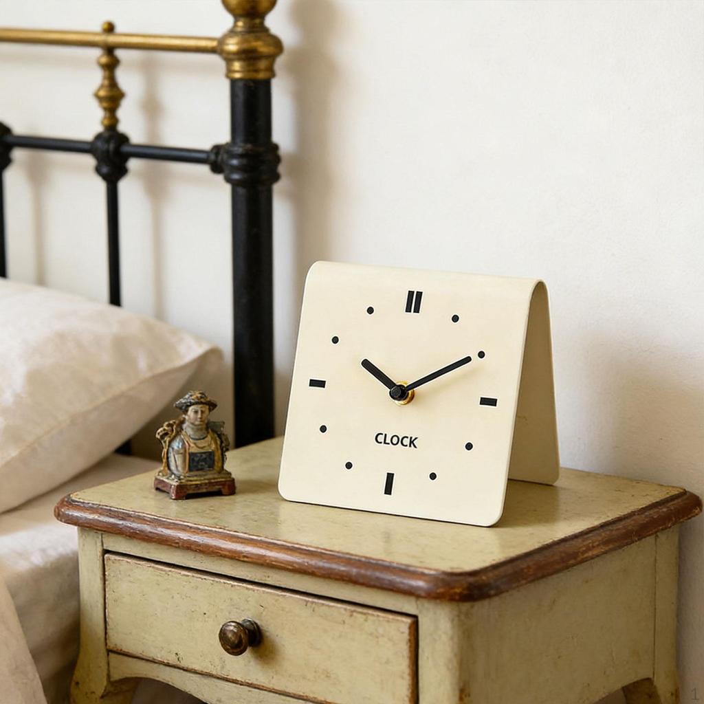 Acrylic Analog Table Clock, Silent, Decorative for Living Room Shelf