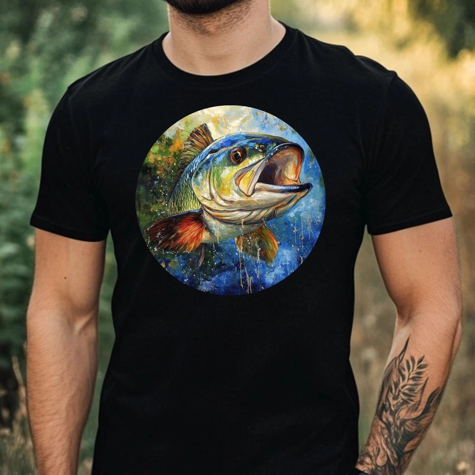 T-Shirt Herren Barsch Portrait Motiv Baumwolle Größe XS bis 5XL XL