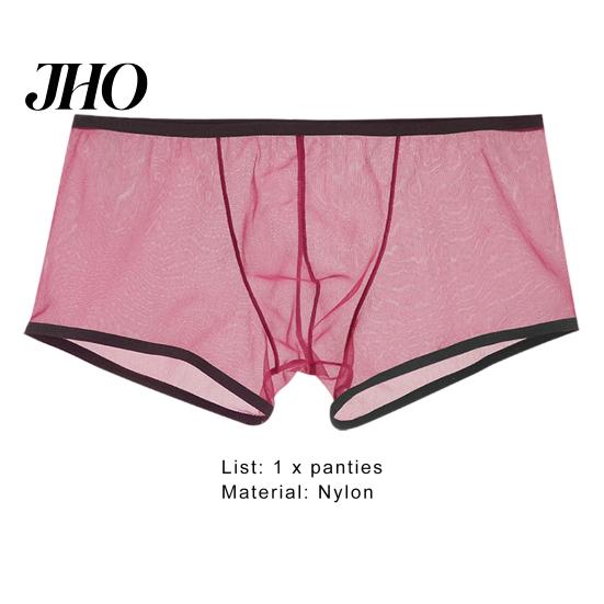 Mesh Panties Men U Convex Color Matching Stretchy Low Trendy Briefs Waist See Through Underpants Underwear for Sleeping Sexy