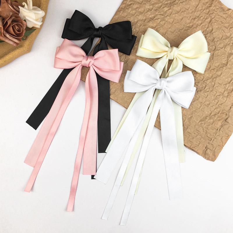 Sweet Girl Bow Streamer, Hairpin Korean Simple And Versatile High-end Hairpin On The Back Of The Head Net Red Hair Accessories