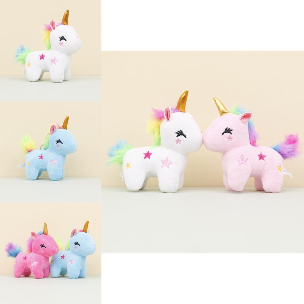 Portachiavi Peluche Unicorno Colorato Giocattolo Morbido Carino Accessorio per Matrimonio e Borsa