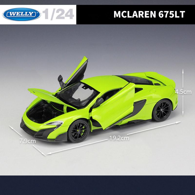 WELLY 1/24 McLaren 675LT Alloy Sports Car Model Diecast Metal Racing Super Car Vehicle Model Simulation Collection Kids Toy Gift