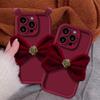 ins Korean style applies to Samsung S25ultra mobile phone case velvet bow A24 three-dimensional advanced sense A04E