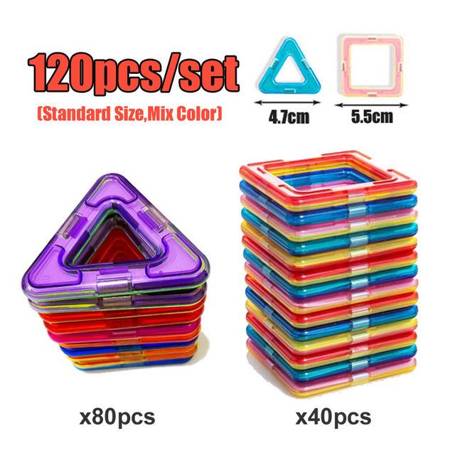 Magnetic Designer Construction Toys Magnet Building Blocks Triangle Square Bricks Magnetic Toys For Children Gifts