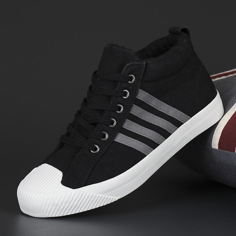 Atmungsaktive Herren High Top Canvas Stiefel Herbst 2024 Basic Casual Schuhe Jugend Trend Mid-Top Designer Schuhe Plüsch Canvas Schuhe