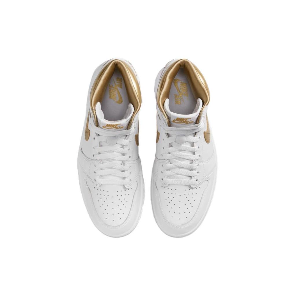 Air Jordan 1 Retro High OG Metallic Gold Donna Sneakers Bianco Gomma-Marrone Chiaro FD2596-107