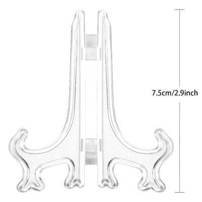 Set of 52 Clear Plastic Classic Style Easels - Display Stand Plate Holders for Pictures Artworks and Plaques