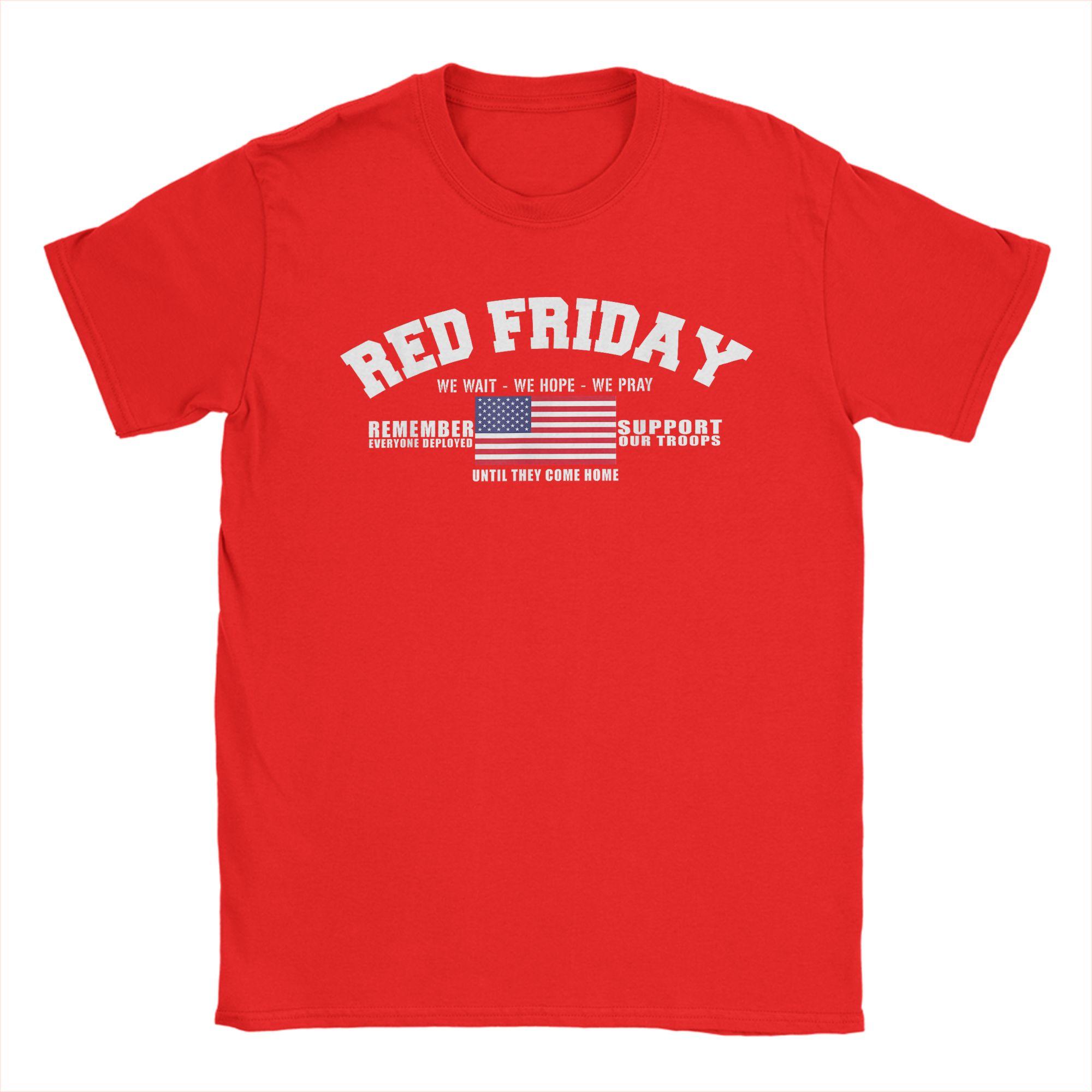Support Our Troops  US Flag Red Friday Military T Shirt Beach  Hip Hop T Shirts Unisexs Tees Short Sleeve Y2K Basic Tshirt S