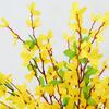 Yellow Silk Forsythia Stems Artificial Forsythia Branches Fake Winter Jasmine Long Stem Spring Floral for Wreaths Home Decor