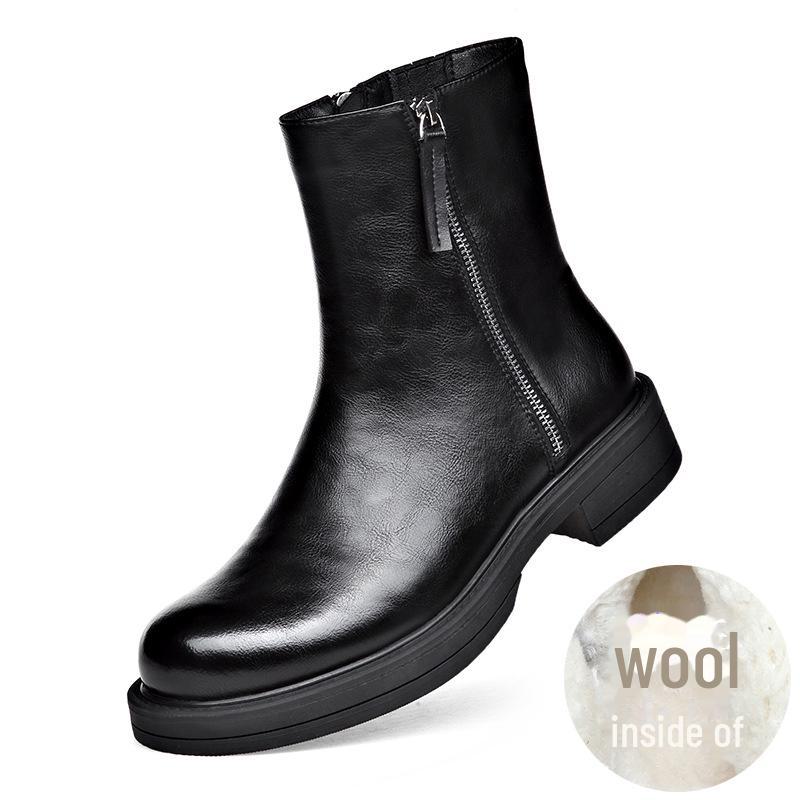 

Мужские модные зимние кожаные ботинки Chelsea Martin с шерстяной подкладкой 44