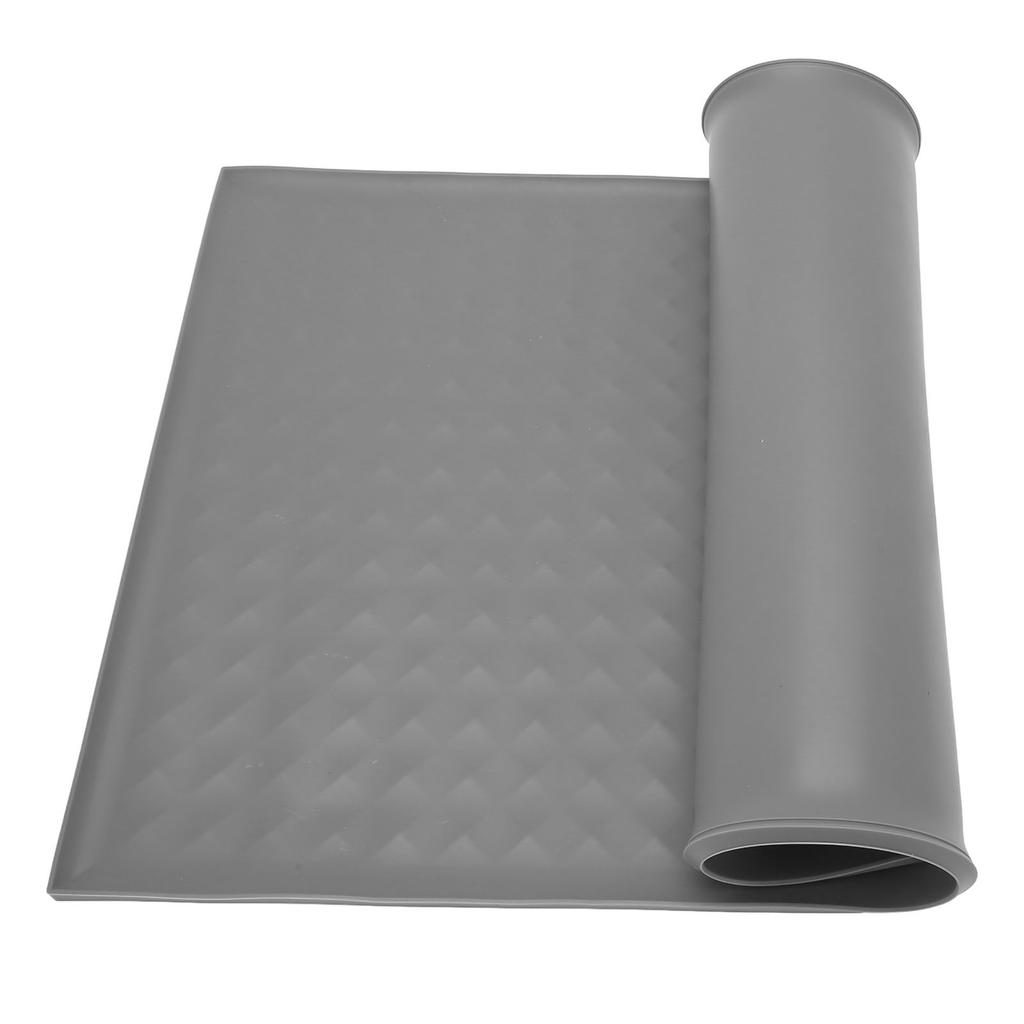 Pet Feeding Mat Silicone Waterproof Slip Resistant Dog Cat Bowl Pad for Food and Water Grey